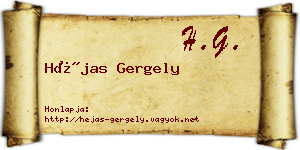 Héjas Gergely névjegykártya