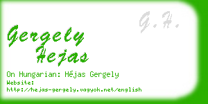 gergely hejas business card